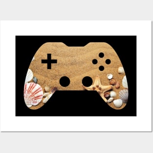 Seashore Beach - Gaming Gamer Abstract - Gamepad Controller - Video Game Lover - Graphic Background Posters and Art